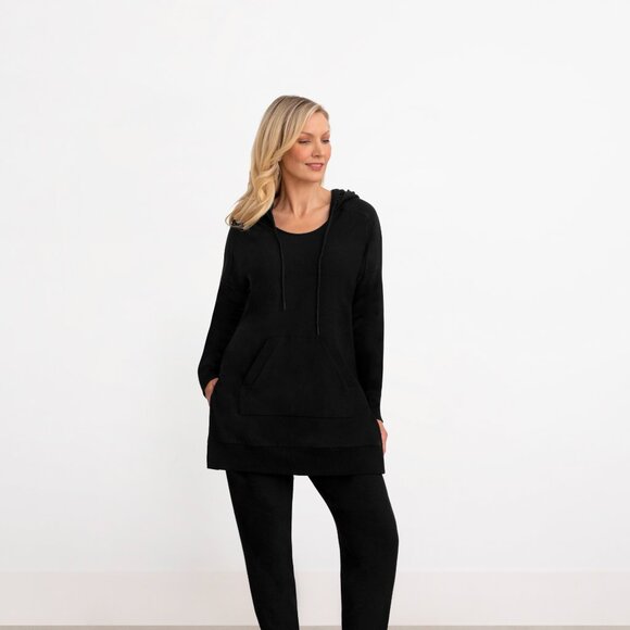 Bamboo Fleece Hoodie, Black - Picture 2 of 5